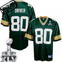 Cheap Donald Driver Packers Youth Jersey #80 Green 2011 Super Bowl XLV From China