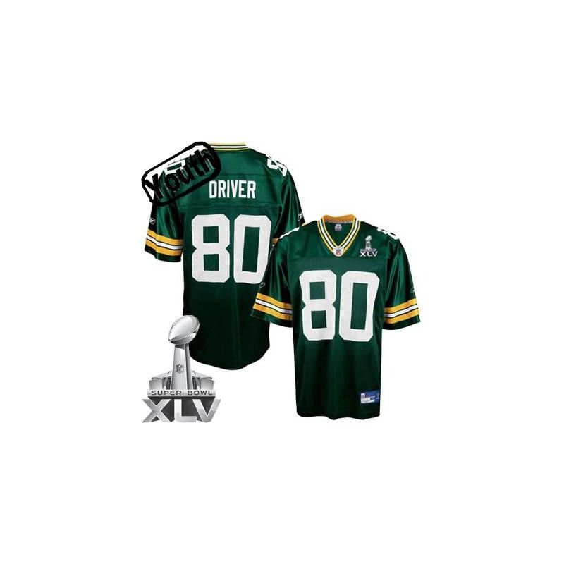 Cheap Donald Driver Packers Youth Jersey #80 Green 2011 Super Bowl XLV From China