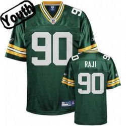 Cheap B J Raji Packers Youth Jersey #90 Green From China