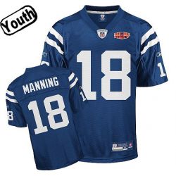 Cheap Peyton Manning Colts Youth Jersey #18 Blue Superbowl XLIV From China