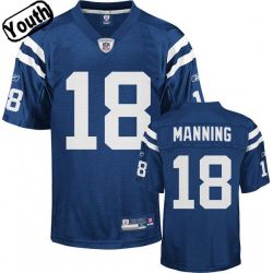 Cheap Peyton Manning Colts Youth Jersey #18 Blue From China