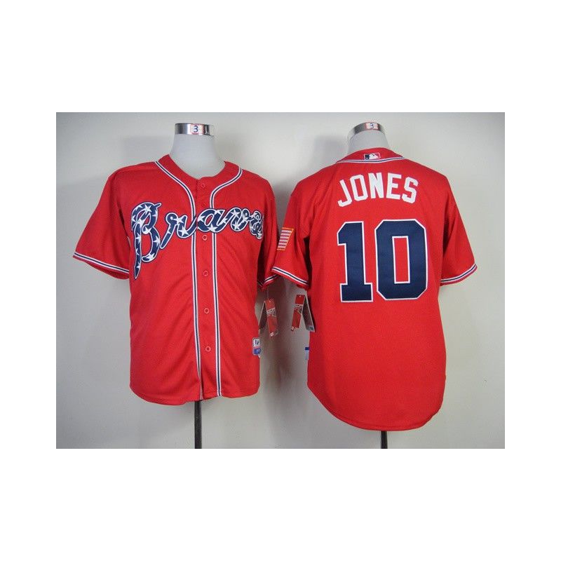 Cheap Chipper Jones Braves Jersey From China #10 Red 2014