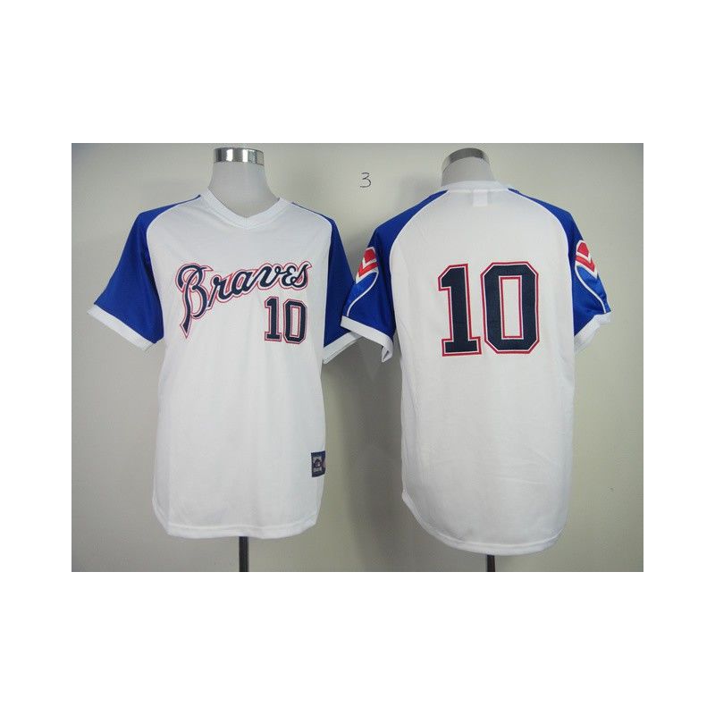 Cheap Chipper Jones Braves Jersey From China #10 White throwback 1974