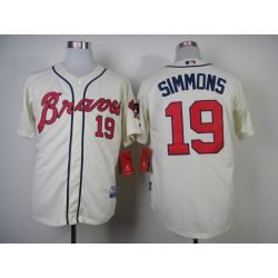 Cheap Andrelton Simmons Braves Jersey From China #19 Cream