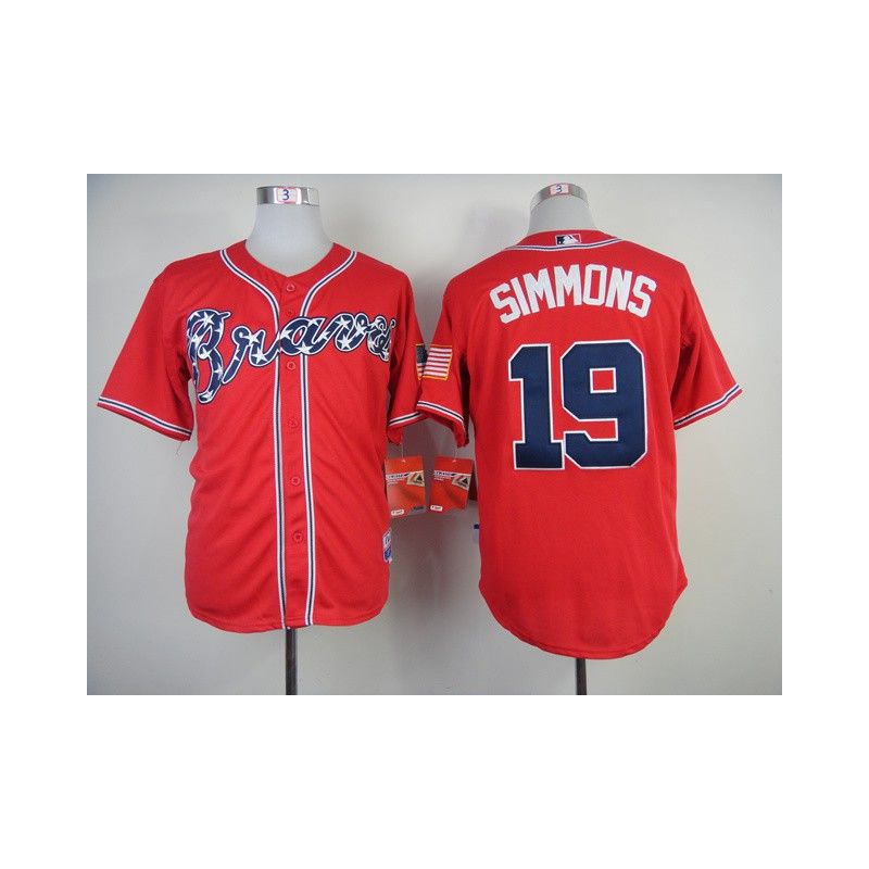 Cheap Andrelton Simmons Braves Jersey From China #19 Red 2014