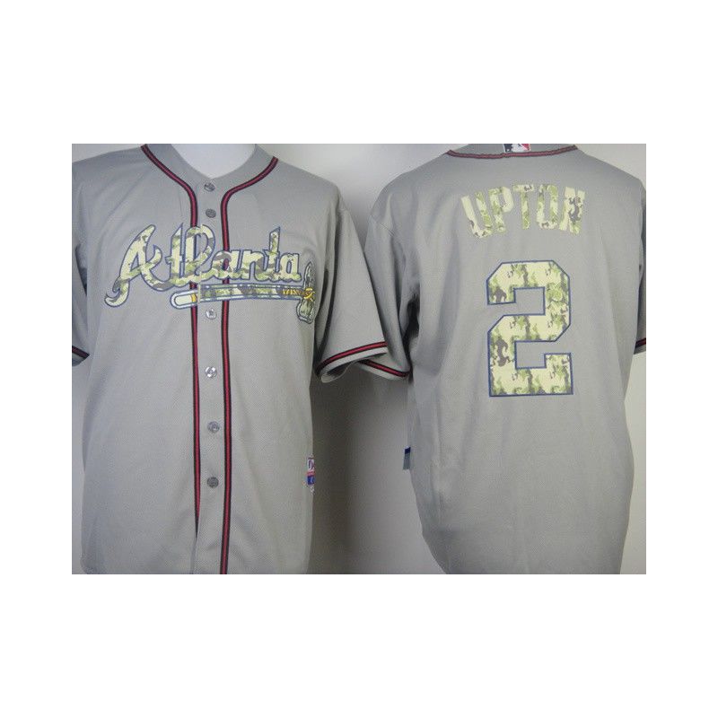 Cheap BJ Upton Braves Jersey From China #2 Grey Camo Font