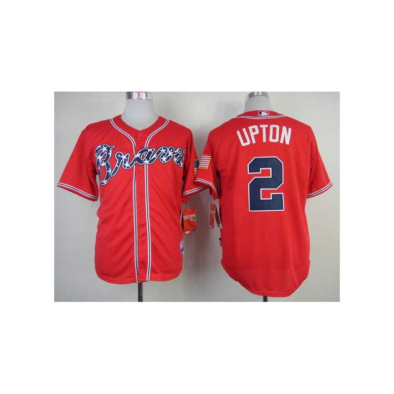 Cheap BJ Upton Braves Jersey From China #2 Red 2014