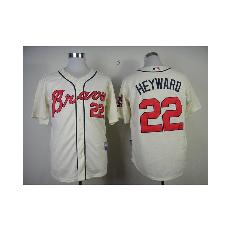 Cheap Jason Heyward Braves Jersey From China #22 Cream