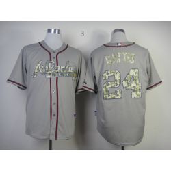 Cheap Evan Gattis Braves Jersey From China #24 Grey Camo Font