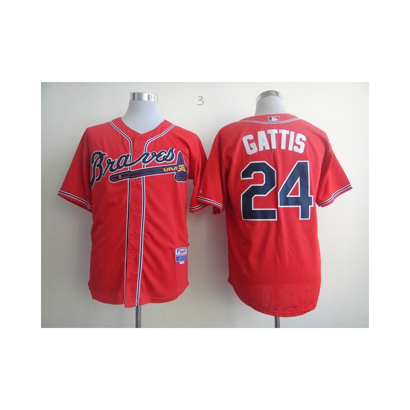 Cheap Evan Gattis Braves Jersey From China #24 Red