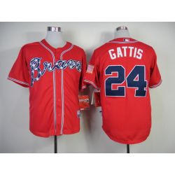 Cheap Evan Gattis Braves Jersey From China #24 Red 2014