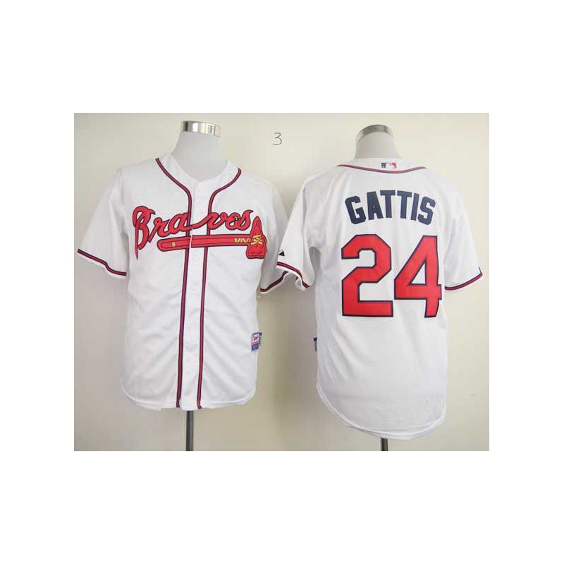 Cheap Evan Gattis Braves Jersey From China #24 White