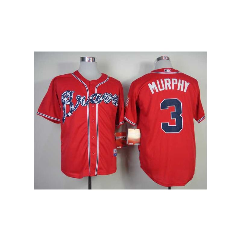 Cheap Dale Murphy Braves Jersey From China #3 Red 2014