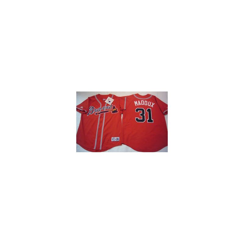 Cheap Greg Maddux Braves Jersey From China #31 Red Hall Of Fame