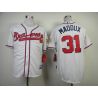 Cheap Greg Maddux Braves Jersey From China #31 White Hall Of Fame