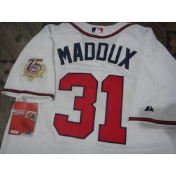 Cheap Greg Maddux Braves Jersey From China #31 White Hall Of Fame