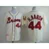 Cheap Hank Aaron Braves Jersey From China #44 Cream throwback 1963