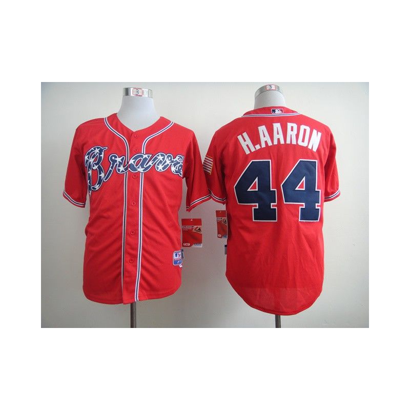 Cheap Hank Aaron Braves Jersey From China #44 Red