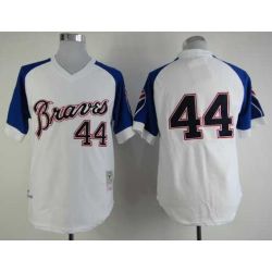 Cheap Hank Aaron Braves Jersey From China #44 White throwback 1974