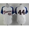 Cheap Hank Aaron Braves Jersey From China #44 White throwback 1974