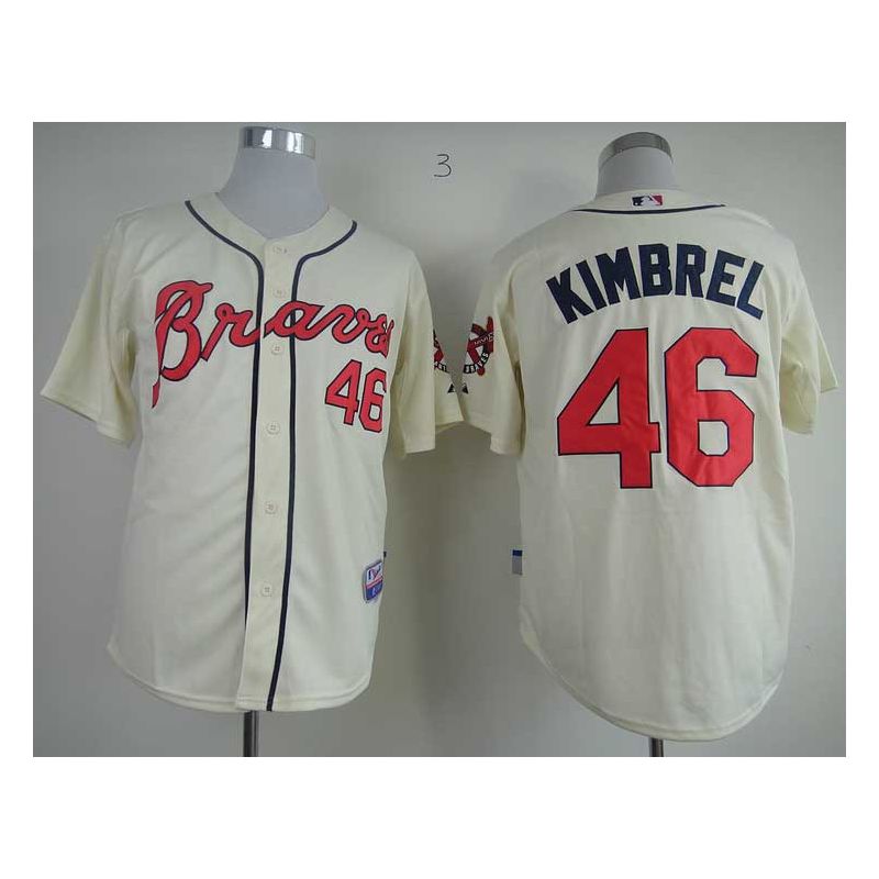 Cheap Craig Kimbrel Braves Jersey From China #46 Cream