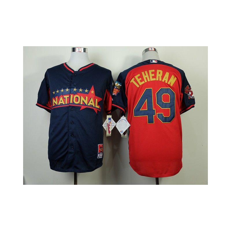 Cheap Julio Teheran Braves Jersey From China #49 Blue-Red National League