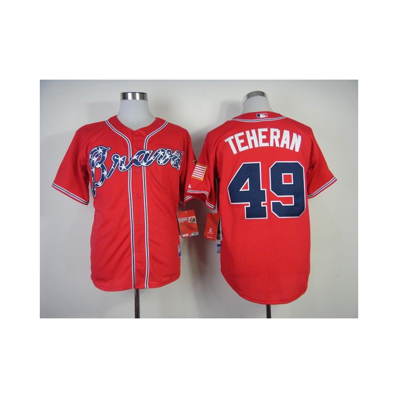 Cheap Julio Teheran Braves Jersey From China #49 Red 2014