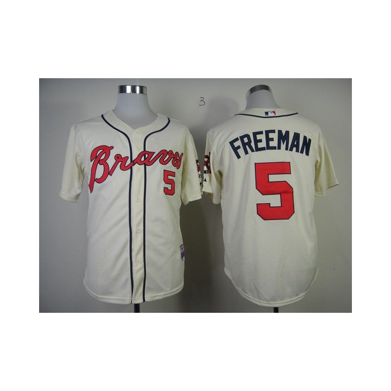 Cheap Freddie Freeman Braves Jersey From China #5 Cream