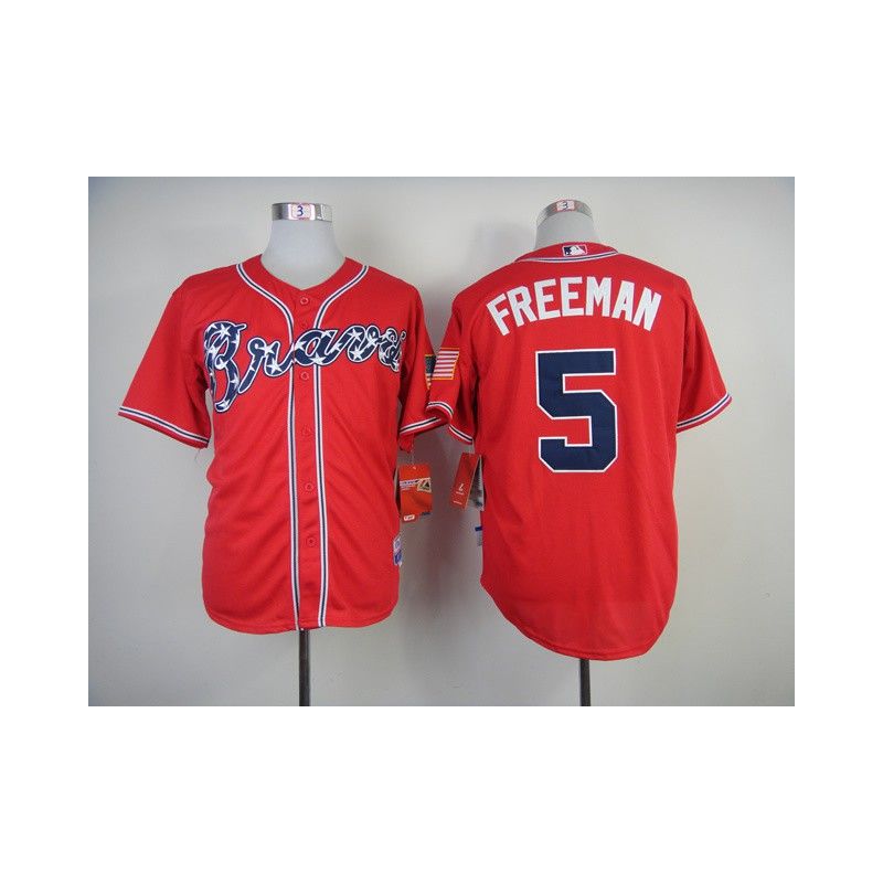 Cheap Freddie Freeman Braves Jersey From China #5 Red 2014