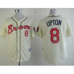 Cheap Justin Upton Braves Jersey From China #8 Cream