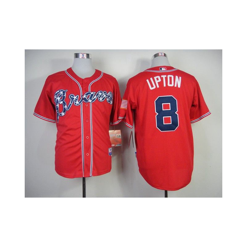 Cheap Justin Upton Braves Jersey From China #8 Red 2014