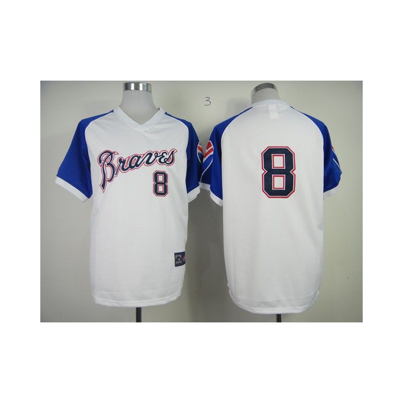 Cheap Justin Upton Braves Jersey From China #8 White throwback 1974