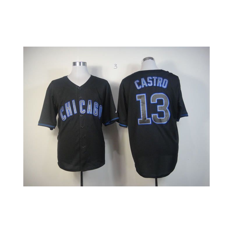 Cheap Starlin Castro Cubs Jersey From China #13 Black Fashion