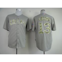 Cheap Starlin Castro Cubs Jersey From China #13 Grey Camo Font