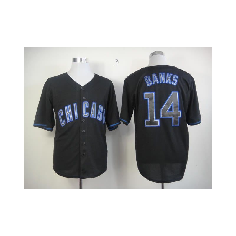 Cheap Ernie Banks Cubs Jersey From China #14 Black Fashion