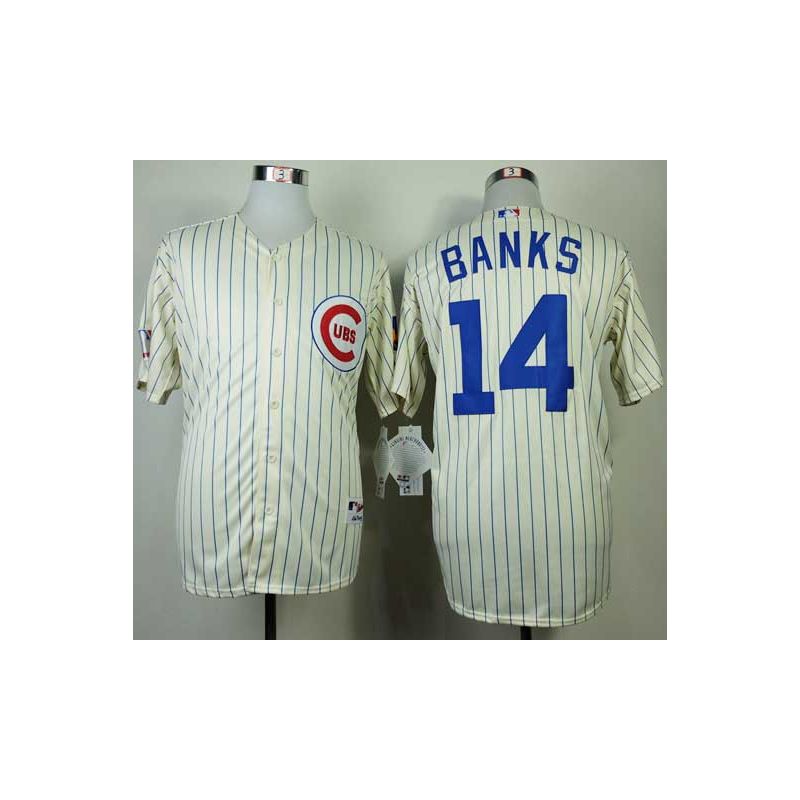 Cheap Ernie Banks Cubs Jersey From China #14 Cream 1969 Turn Back the Clock