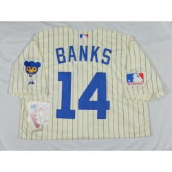 Cheap Ernie Banks Cubs Jersey From China #14 Cream 1969 Turn Back the Clock