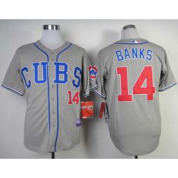 Cheap Ernie Banks Cubs Jersey From China #14 Grey 2014 new