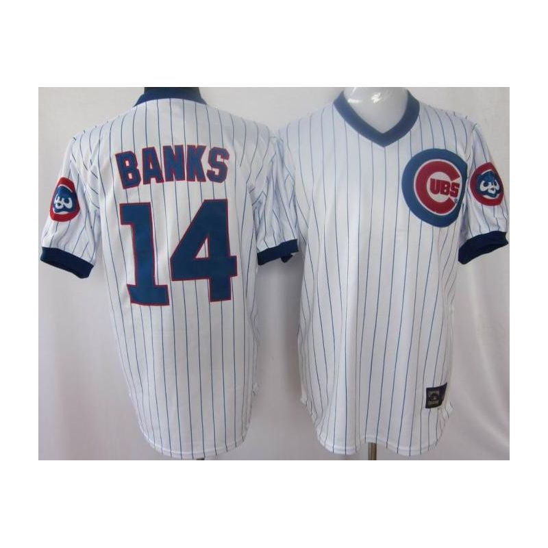 Cheap Ernie Banks Cubs Jersey From China #14 White 1988 Turn Back the Clock