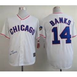 Cheap Ernie Banks Cubs Jersey From China #14 White Throwback 1968