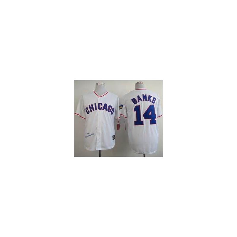 Cheap Ernie Banks Cubs Jersey From China #14 White Throwback 1968 Cheap Ernie Banks Cubs Jersey From China #14 White Throwback 1968