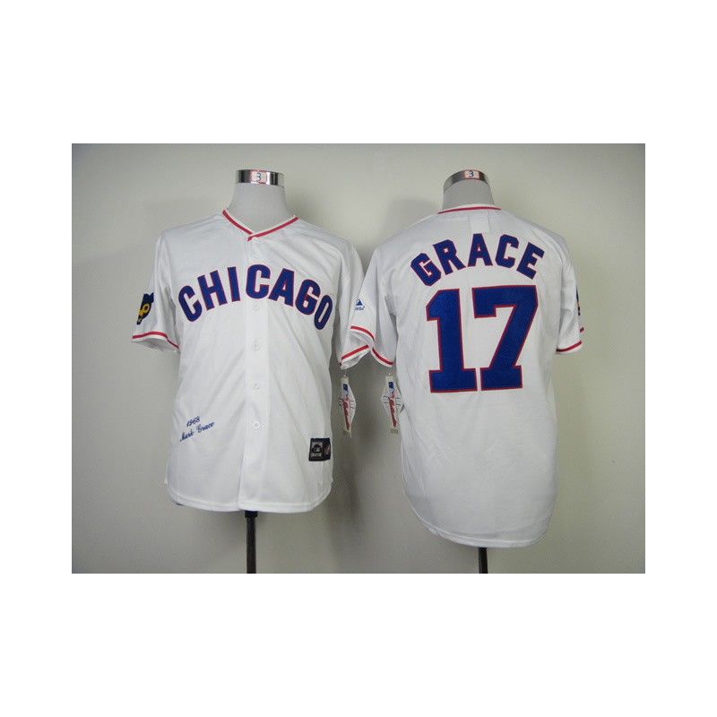 Cheap Mark Grace Cubs Jersey From China #17 White throwback 1968