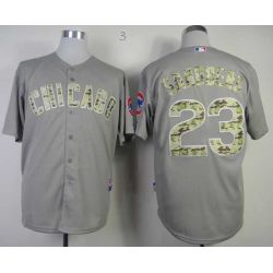 Cheap Ryne Sandberg Cubs Jersey From China #23 Grey Camo Font