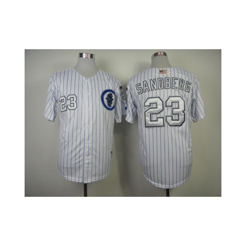 Cheap Ryne Sandberg Cubs Jersey From China #23 White Sliver number