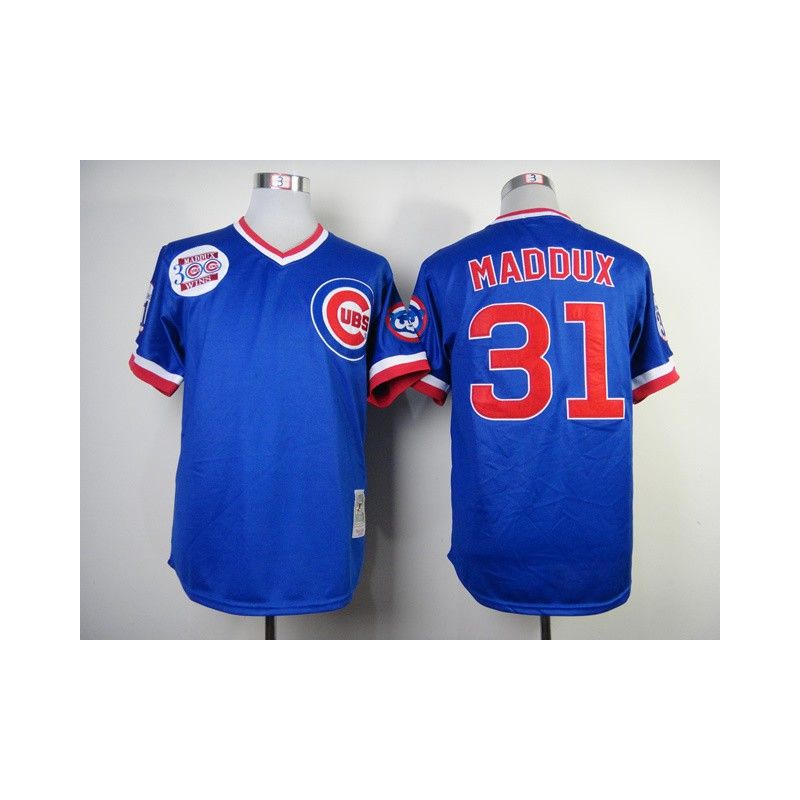 Cheap Greg Maddux Cubs Jersey From China #31 Blue throwback