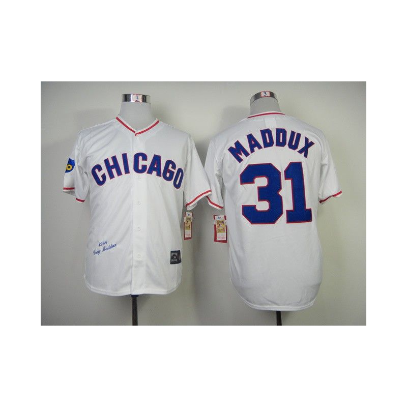 Cheap Greg Maddux Cubs Jersey From China #31 White throwback 1988