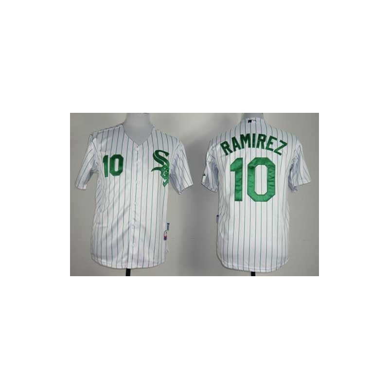 Cheap Alexei Ramirez White Sox Jersey From China #10 White Green Stripe