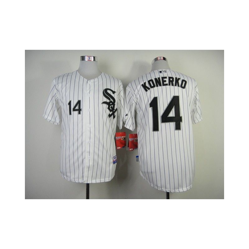 Cheap Paul Konerko White Sox Jersey From China #14 White Black Stripe