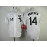 Cheap Paul Konerko White Sox Jersey From China #14 White Black Stripe