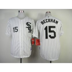 Cheap Gordon Beckham White Sox Jersey From China #15 White Black Stripe